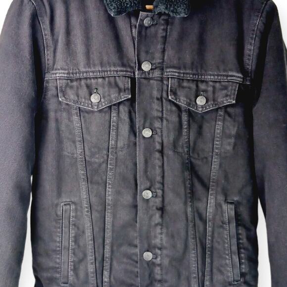 Madewell SZ S Men's Sherpa Classic Jean Jacket in Black AA394 $175 - Picture 3 of 9